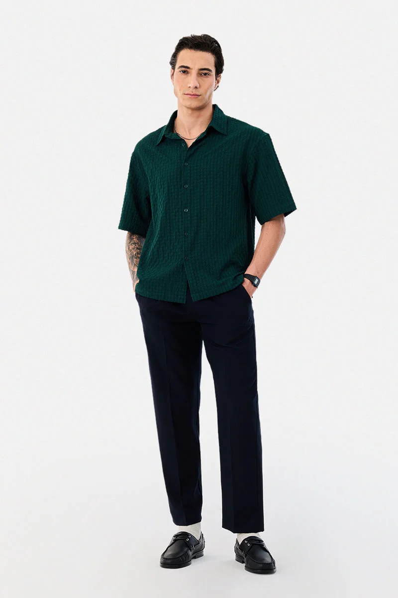 SNITCH Box Fit Textured Stretch Shirt